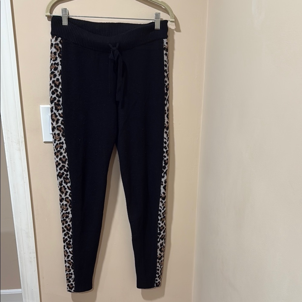 Leopard Print Black Joggers